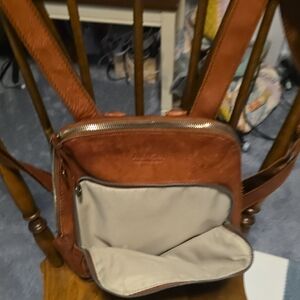 Brown Leather Crossbody Bag with Front Pocket